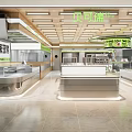 Bright Modern Dessert Shop Interior With Glass Display Cases And Smooth Counters 3d model