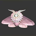 Handmade Pink Decorative Butterfly Ornament With Floral Body Blue Eyes And Feathery Antennae