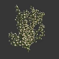 Decorative White Small Flowers With Green Vines Forming Dollar Sign Shape