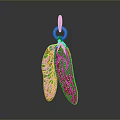 Silver Feather Shaped Pendant With Intricate Pattern Fashion Accessory For Women