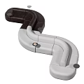 Modern shaped curved double-sided multiplayer sofa 3d model