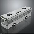 Modern White Bus with Large Windows Black Roof Panels and Reflective Surface in Sleek Design