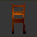 Red Wooden Leisure Chair With Simple Design Backrest And Seat Cushion