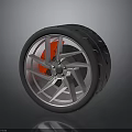 Stylish Car Wheel With Metallic Silver Spoke Rim And Black Treaded Tire Automotive Part