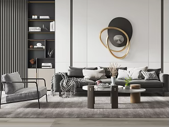 Modern sofa coffee table combination 3d model