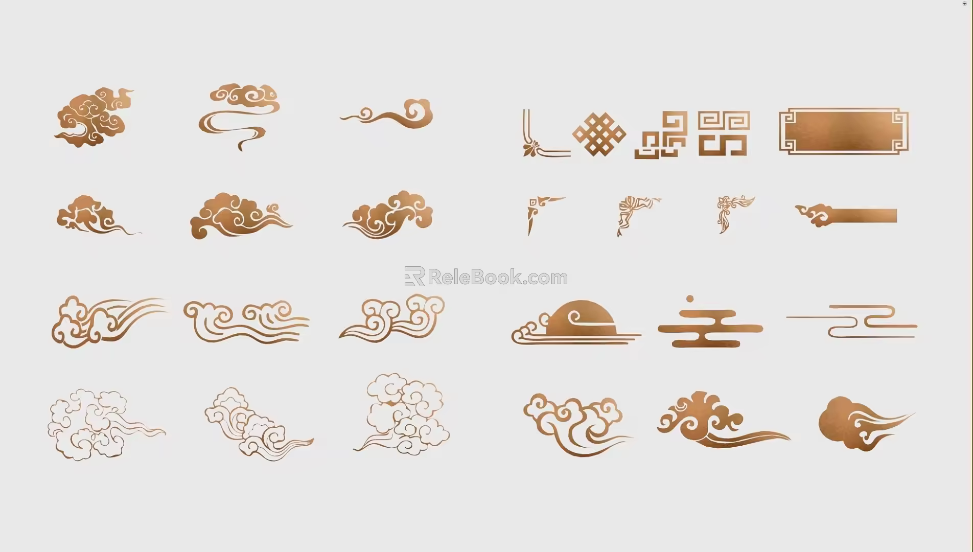 New Year Spring Festival auspicious cloud decorative elements 3d model