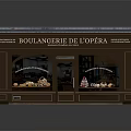 Boulangerie de L Opera Bakery Building with Brown Facade Glass Windows and Display Sign