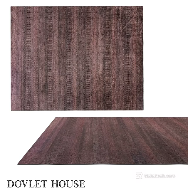 Square Carpet With Dark Brown Vertical Stripes Woven Texture For Modern Indoor Decor 3d model 