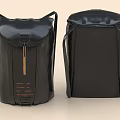 Black Modern Backpack Design With Orange Label Zipper Closure And Adjustable Straps 3d model