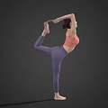 Woman in Pink Top and Purple Leggings Practicing Yoga Single Leg Pose