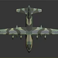 Military Camouflage Aerospace Transport Aircraft With Multi Engines And Large Wings