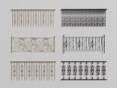 Various Decorative Iron Fence Designs With Intricate Patterns And Stylish Details 3d model