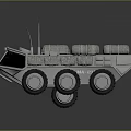 Military Armored Vehicle Weapon System With Multiple Missile Launchers And Large Wheels