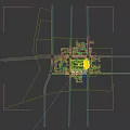 Aerial View Residential Planning With High Rise Buildings Green Spaces And Road Layouts