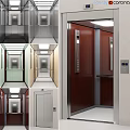 Modern Elevator Interior And Door Designs With Various Materials And Colors 3d model