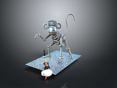 Vintage Steam Train Model Showcased On Blue Platform With Metal Details 3d model