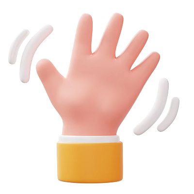 Decorative Ornament Set Featuring Pink Palm Shape With Yellow Base And White Strips 3d model