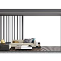 Modern Outdoor Pergola Featuring Sofa Coffee Table Wooden Flooring And Slatted Screen