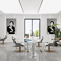 Bright Modern Beauty Hair Salon Interior With Comfortable Chairs Mirrors Product Shelves And Green Plants
