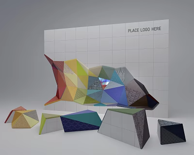 Modern background wall office leisure sofa 3d model