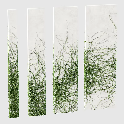 Green Vines Vertical Growth With Lush Foliage Different Textures And Hanging Tendrils 3d model
