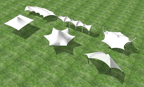 Modern tensioned membrane special-shaped tensioned membrane building tensioned membrane tent tensioned membrane landscape gallery 3d model