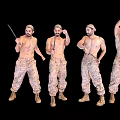 Male Scan Victor Knife Posture Bundle Male Muscle Male 3d model