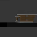 Wooden Residential House With Gray Roof Balcony And Green Grass Surroundings