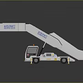 Aircraft Service Vehicle With Mobile Stairway For Passenger Boarding At Airport
