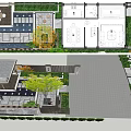 Modern Courtyard Garden Design With Stone Path Water Feature And Pergola Seating Area