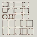 New Chinese-style Carved Chinese-style Border Flower Lattice Hollow Flower Frame Flower Edge Corner Flower Lattice Edge Corner Line Corner 3d model