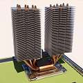 Dual Tower CPU Coolers With Copper Heat Pipes For Computer Cooling System