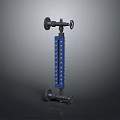 Industrial Vertical Control Valve with Blue Body Top Metal Handwheel and Bottom Connections