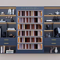 Display Cabinet Shelves with High-End Materials Display Decorative Items LED Lighting Compartments and Drawers