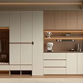 Modern Luxury Wine Cabinet Design With Wood And White Finish And Glass Doors