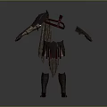 Detailed Medieval Fantasy Warrior Armor Set With Helmet Chestplate Greaves And Bracers