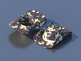 hat camouflage hat helmet military supplies 3d model