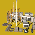 Various Air Conditioner Fan Components and Parts with Different Models and Installation Accessories