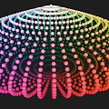 Vibrant Art Installation Featuring Circular Gradient Spheres Arranged In Rings