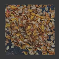 Decorative Square Mat Covered With Colorful Petals In Yellow Orange Red And White