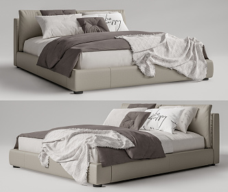 Modern Double Bed 3d model