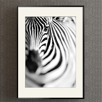 Modern Animal Painting Black and White Children's Room Animal Zebra Decorative Painting 3d model