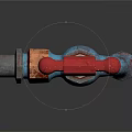 Rusty Blue Faucet With Red Handle As Vintage Household Item For Daily Use