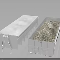 Heavy Duty White Metal Truck Cargo Containers With Empty And Gravel Filled Bodies For Transport Use