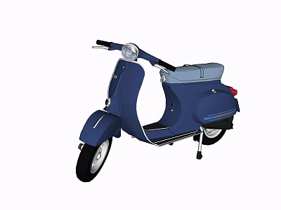 Vintage Blue Scooter With Classic Headlight Comfortable Seat And Wheels 3d model