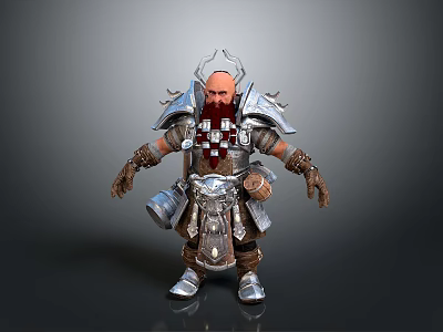 Woman Warrior In Intricate Armor With Horned Helmet And Metal Details 3d model