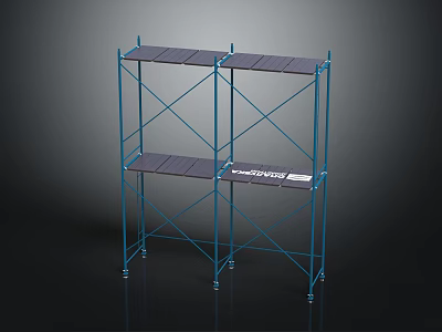 Blue Metal Frame Multi Tiered Storage Shelving Unit With Sturdy Construction And Adjustable Shelves 3d model