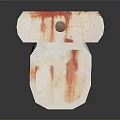 White Toilet With Orange Stains In Bathroom Cleaning Supplies