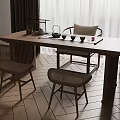 Chinese Style Wooden Tea Table And Chairs With Tea Set And Decorative Pillow Indoor