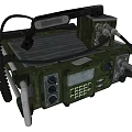 Military Communication Device With Handle Coiled Cable Display Screen And Buttons 3d model